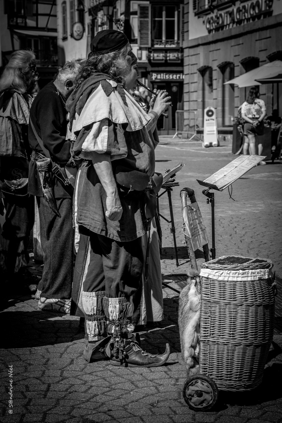 Musicien en costume médiéval au Pfifferdaj de Ribeauvillé